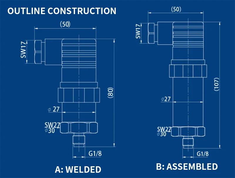 pressure transmitter outline construction