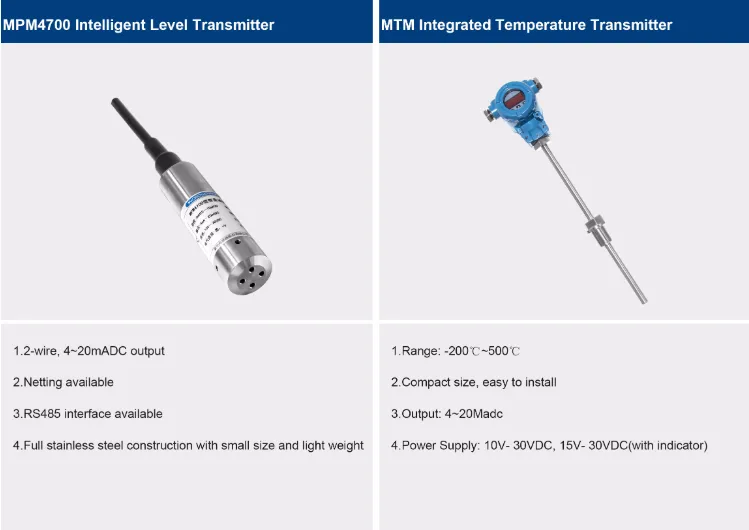pressure transmitter and temperature transmitter
