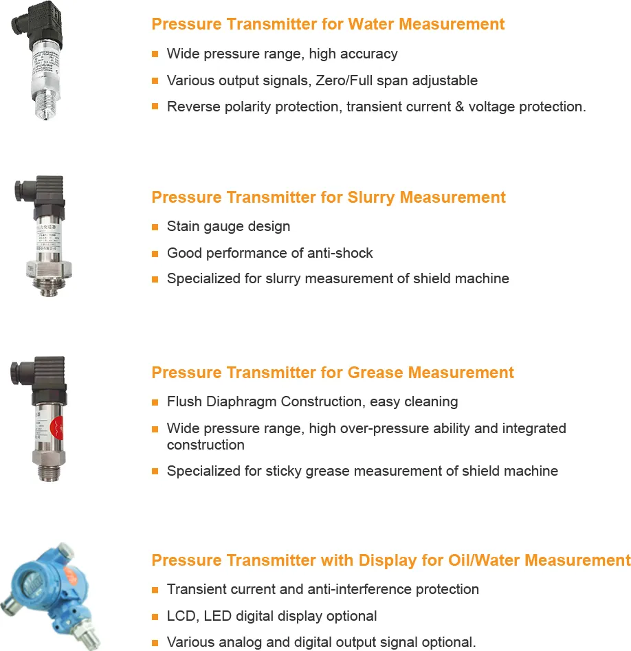 pressure transmitter for water measurement